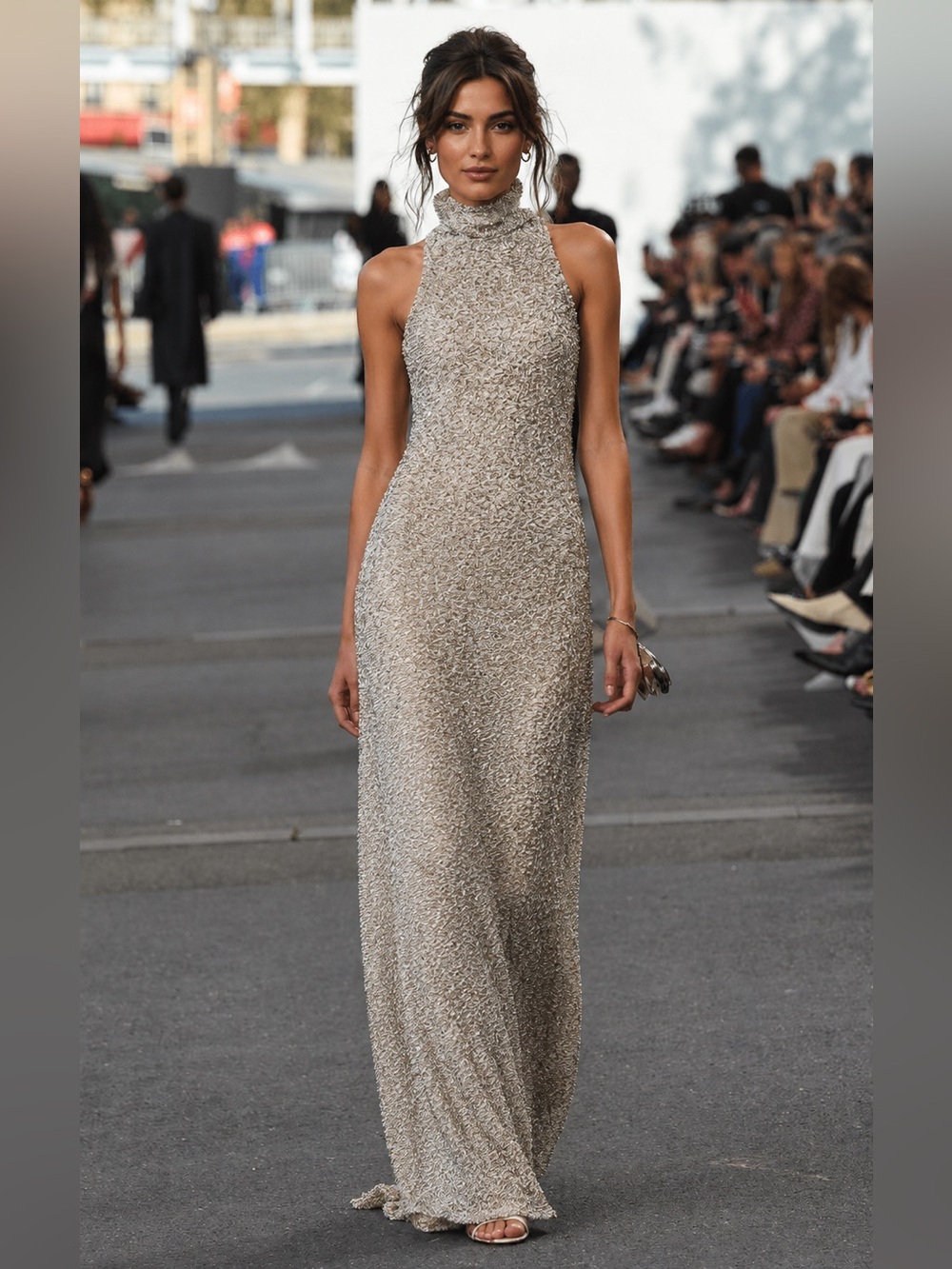 Chloé high-neck shimmery knit maxi designed by Gabriela Hearst *one of a kind*